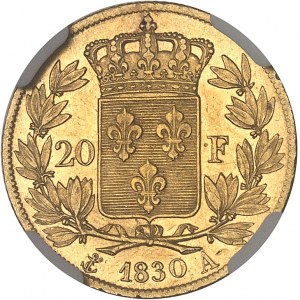 Charles X (1824-1830). 20 francs, tranche cannelée 1830, A, Paris.