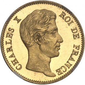 Charles X (1824-1830). Essai de 10 francs Or par Tiolier (non signé) ND (1824), A, Paris.