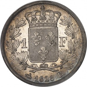 Charles X (1824-1830). 1 franc 1828, B, Rouen.