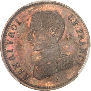 Henri V (1820-1883). Essai au module de 2 francs, sans valeur ni date ND (1831), Bruxelles (Würden).