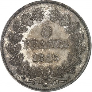 Louis-Philippe Ier (1830-1848). 5 francs, IIIe type Domard 1845, BB, Strasbourg.