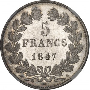 Louis-Philippe Ier (1830-1848). 5 francs, IIIe type Domard 1847, A, Paris.