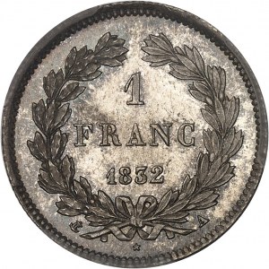 Louis-Philippe Ier (1830-1848). 1 franc tête laurée 1832, A, Paris.