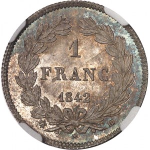 Louis-Philippe Ier (1830-1848). 1 franc tête laurée 1842, BB, Strasbourg.