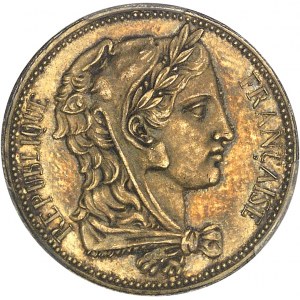 IIe République (1848-1852). Essai de 20 francs, concours de 1848, premier type par Gayrard 1848, Paris.