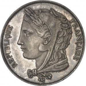 IIe République (1848-1852). Essai de 5 francs, concours de 1848, par Gayrard 1848, Paris.