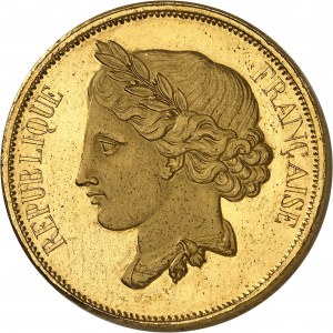 IIe République (1848-1852). Essai-piéfort de 5 francs, concours de 1848, deuxième type par Gayrard 1848, Paris.