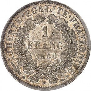 IIe République (1848-1852). 1 franc Cérès 1850, BB, Strasbourg.