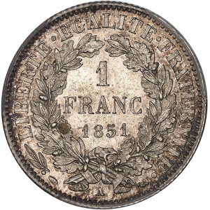 IIe République (1848-1852). 1 franc Cérès 1851, A, Paris.