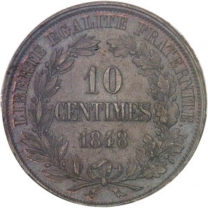 IIe République (1848-1852). Essai-piéfort de 10 centimes, concours de 1848, premier type par Gayrard 1848, Paris.