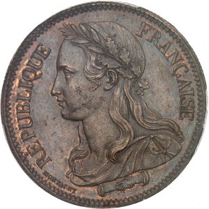 IIe République (1848-1852). Essai-piéfort de 10 centimes, concours de 1848, premier type par Montagny 1848, Paris.