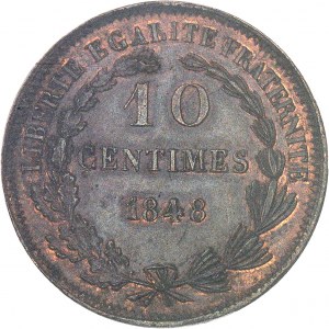IIe République (1848-1852). Essai-piéfort de 10 centimes, concours de 1848, premier type par Montagny 1848, Paris.