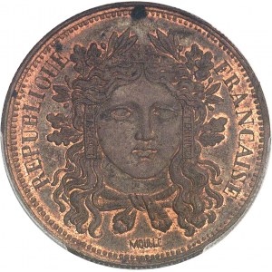 IIe République (1848-1852). Essai-piéfort de 10 centimes, concours de 1848, par Moullé 1848, Paris.