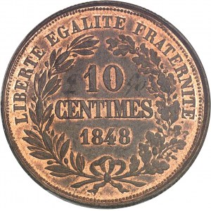 IIe République (1848-1852). Essai-piéfort de 10 centimes, concours de 1848, par Moullé 1848, Paris.