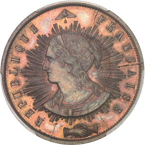 IIe République (1848-1852). Essai de 10 centimes, concours de 1848, premier type par Pillard 1849, Paris.