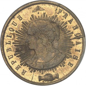 IIe République (1848-1852). Essai de 10 centimes, concours de 1848, premier type par Pillard 1848, Paris.
