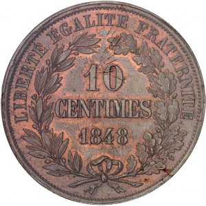 IIe République (1848-1852). Essai de 10 centimes, concours de 1848, hors concours par Reynaud 1848, Paris.