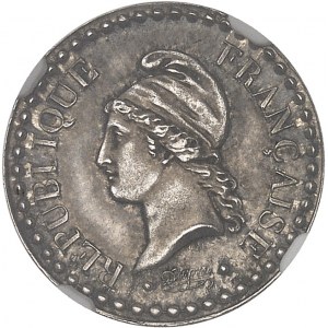 IIe République (1848-1852). Un centime Dupré, épreuve en argent 1848, A, Paris.