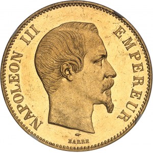 Second Empire / Napoléon III (1852-1870). 100 francs tête nue, aspect Flan bruni (PROOFLIKE) 1856, A, Paris.