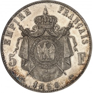 Second Empire / Napoléon III (1852-1870). 5 francs tête nue 1858, A, Paris.