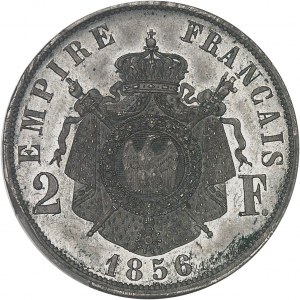 Second Empire / Napoléon III (1852-1870). Essai de 2 francs tête nue par Bouvet, frappe spéciale (SP) 1856, A, Paris.