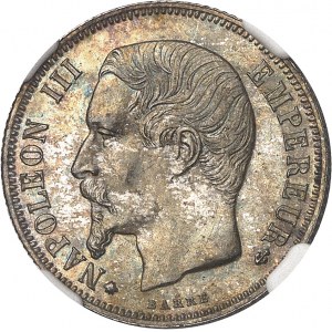 Second Empire / Napoléon III (1852-1870). 1 franc tête nue 1856, BB, Strasbourg.