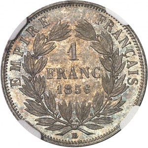 Second Empire / Napoléon III (1852-1870). 1 franc tête nue 1856, BB, Strasbourg.