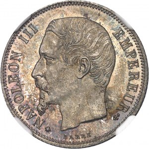 Second Empire / Napoléon III (1852-1870). 1 franc tête nue 1860, BB, Strasbourg.