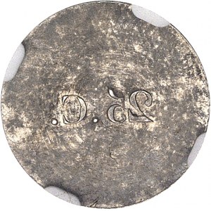 Second Empire / Napoléon III (1852-1870). Essai uniface de revers de 20 centimes tête nue en bronze-argenté 1855, A, Paris.
