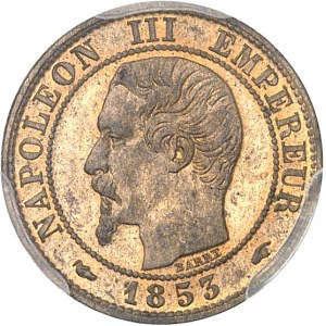 Second Empire / Napoléon III (1852-1870). Un centime tête nue 1853, A, Paris.