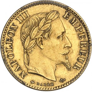 Second Empire / Napoléon III (1852-1870). 10 francs tête laurée, grand BB 1866, BB, Strasbourg.