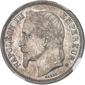 Second Empire / Napoléon III (1852-1870). 1 franc tête laurée 1866, BB, Strasbourg.