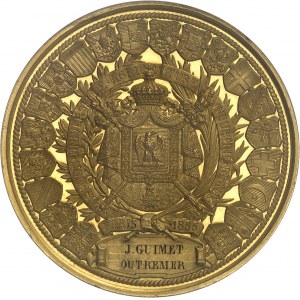 Second Empire / Napoléon III (1852-1870). Médaille d’Or, Exposition Universelle (grande médaille d’Honneur), Flan bruni (PROOF) 1855, Paris.
