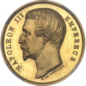 Second Empire / Napoléon III (1852-1870). Médaille d’Or, prix de moralité et progrès du concours départemental du Gers, par H. de Longueil 1857, Paris.