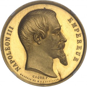 Second Empire / Napoléon III (1852-1870). Médaille d’Or, Concours agricole régional d’animaux reproducteurs, par Caqué, aspect Flan bruni (PROOFLIKE) 1861, Paris.
