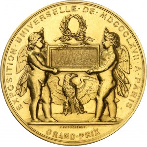 Second Empire / Napoléon III (1852-1870). Médaille d’Or, Exposition Universelle de 1867, GRAND-PRIX, par H. Ponscarme 1867, Paris.