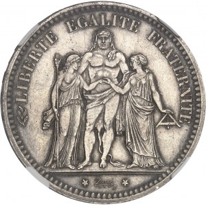 Gouvernement de Défense Nationale (1870-1871). 5 francs Hercule, Camélinat 1871, A, Paris.