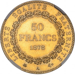 IIIe République (1870-1940). 50 francs Génie 1878, A, Paris.