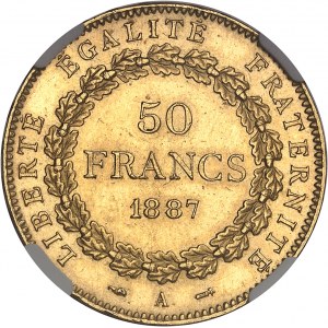 IIIe République (1870-1940). 50 francs Génie 1887, A, Paris.