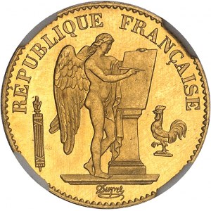 IIIe République (1870-1940). 20 francs Génie, Flan bruni (PROOF) 1877, A, Paris.