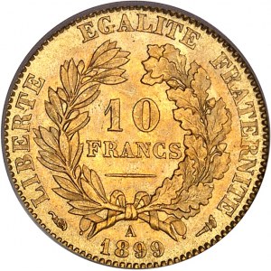 IIIe République (1870-1940). 10 francs Cérès 1899, A, Paris.