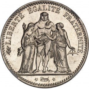 IIIe République (1870-1940). 5 francs Hercule, Flan bruni (PROOF) 1889, A, Paris.