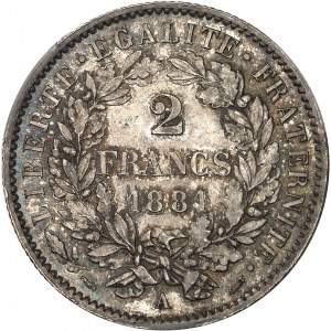 IIIe République (1870-1940). 2 francs Cérès 1881, A, Paris.
