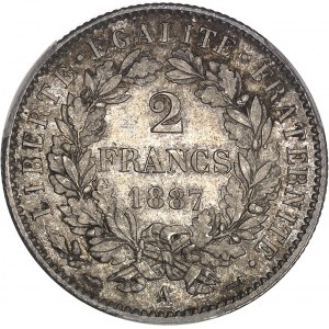 IIIe République (1870-1940). 2 francs Cérès 1887, A, Paris.