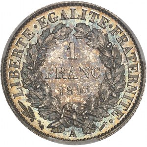 IIIe République (1870-1940). 1 franc Cérès 1894, A, Paris.