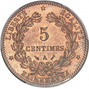 IIIe République (1870-1940). 5 centimes Cérès 1890, A, Paris.