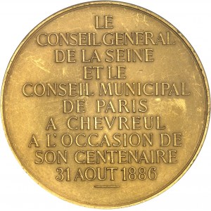 IIIe République (1870-1940). Médaille d’Or, centenaire de M.-E. Chevreul le 31 août 1886, par J.-B. Daniel-Dupuis 1886, Paris.