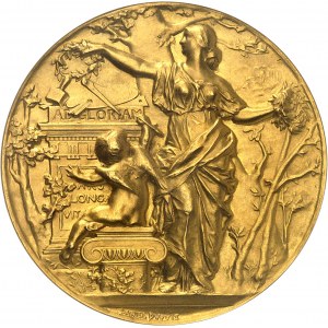 IIIe République (1870-1940). Médaille d’Or, Société des Artistes Français, 2e classe de sculpture à A. L. V. Geoffroy, par J.-B. Daniel-Dupuis 1889, Paris.