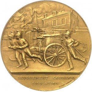 IIIe République (1870-1940). Médaille d’Or, concours de Sapeurs-pompiers du Havre, Division d’excellence aux sapeurs-pompiers de Caen 1903, Paris.