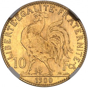 IIIe République (1870-1940). 10 francs Marianne 1900, Paris.
